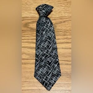 Elegant Black and White Boy's Clip on Tie. No Tags.